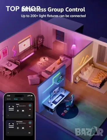 Нови Интелигентни Стенни Светлини Lepro WL1 Персонализация и AI осветление, снимка 5 - Лампи за стена - 49307014