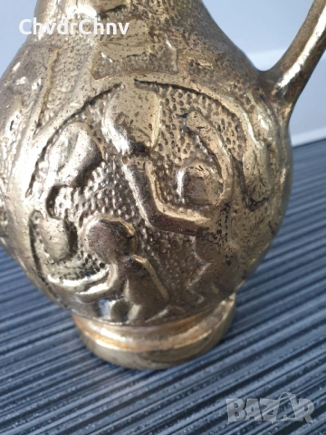 2броя стари италиански кани/20см-4кг/29см-6кг/релефна бронзова кана с деца и плодове, снимка 12 - Антикварни и старинни предмети - 53481227