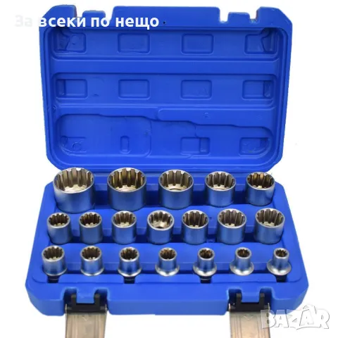 Комплект вложки 1/2 SPLINE 12-стенни 19 части HAWEK