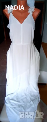 *Бяла рокля с волани., снимка 1 - Рокли - 37784193