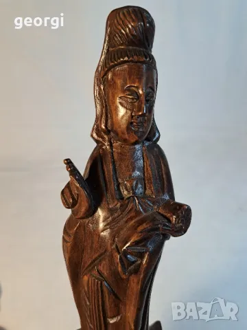 азиатска дървена фигура дърворезба    2/1, снимка 2 - Декорация за дома - 48857690