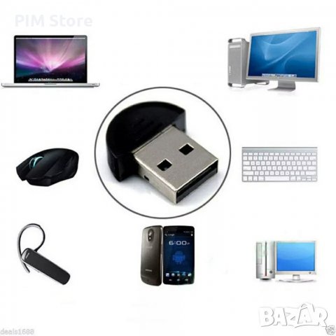 Безжичен Bluetooth донгъл адаптер EDR Mini USB2.0, снимка 2 - Мрежови адаптери - 39580135