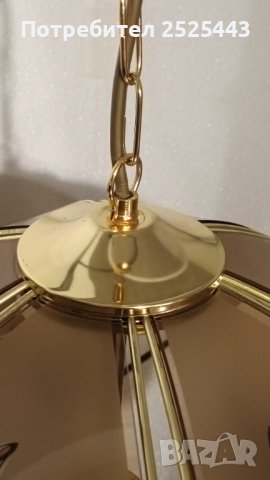 Абажур (полилей) - метален с 6 стъкла  - и 4 х 10W - Нови LED крушки, снимка 8 - Лампи за стена - 44006638
