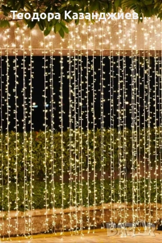 Коледни лампички с 300Led лампи 3 метра на 3 метра ,коледна завеса с дистанционно. , снимка 5 - Декорация за дома - 52240267