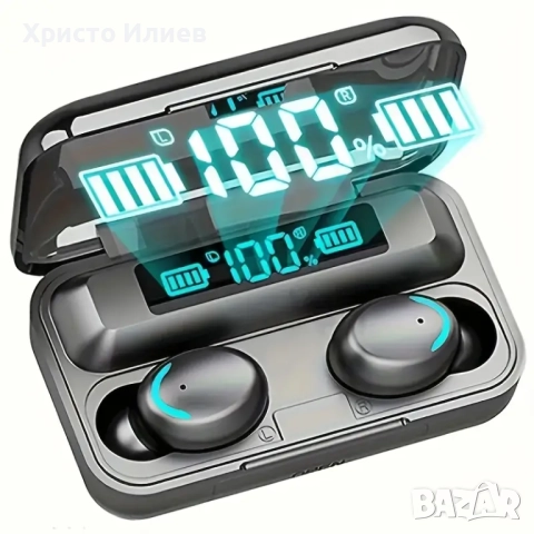 Безжични Bluetooth слушалки с кутия за зареждане LED дисплей вграден микрофон, снимка 2 - Безжични слушалки - 51579599