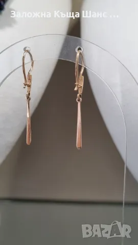 Руски златни обеци 14К, проба 583, СССР , снимка 5 - Обеци - 48634823