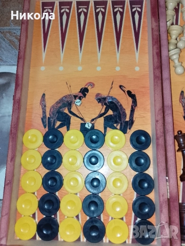 Шах-табла48/48 с фигури,,Стаунтон" и пулове-рисувана, снимка 3 - Шах и табла - 43029726