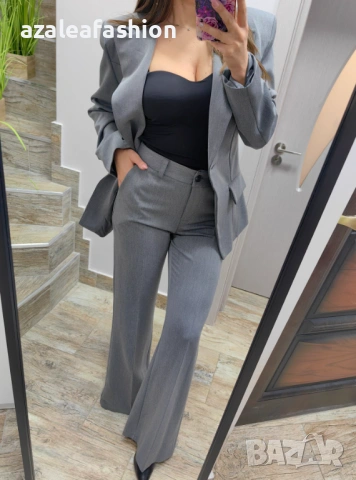 Сив дамски костюм, снимка 6 - Костюми - 53082648