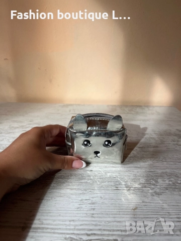 H&M Сребърно несесерче с ушички като котенце ❤️, снимка 2 - Портфейли, портмонета - 52401127