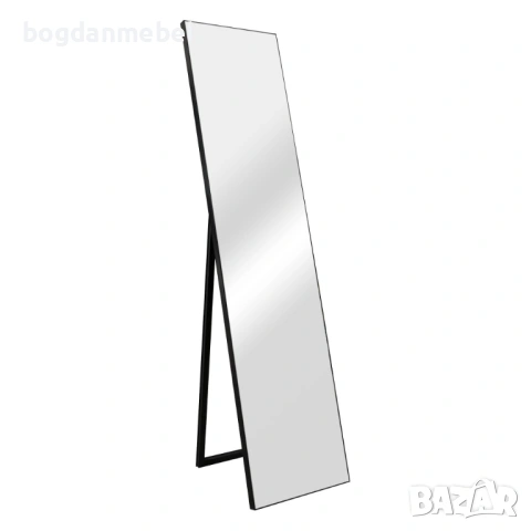 Стоящо огледало Barletta, размери 150x35 см, Черен цвят, снимка 2 - Огледала - 53174053