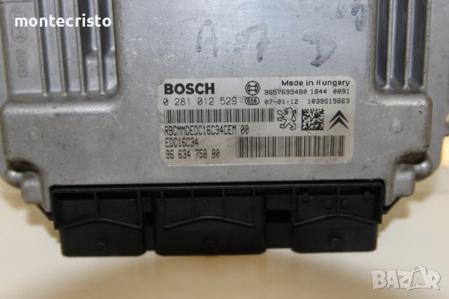 Моторен компютър Peugeot 207 (2006-2014г.) 0 281 012 529 / 0281012529 / 96 634 758 80 / 9663475880, снимка 2 - Части - 44097460