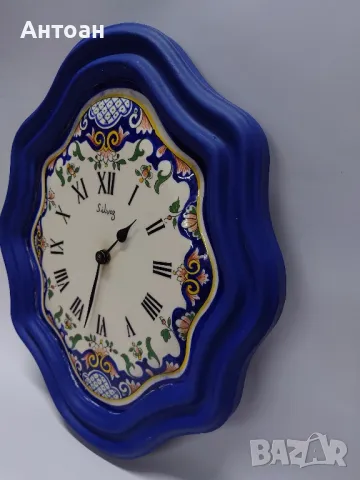 Ръчно изработен керамичен часовник , снимка 3 - Антикварни и старинни предмети - 47973624