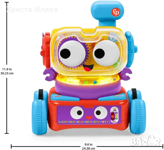 Интерактивен робот FISHER PRICE 4 в 1 Музикална играчка Обучаващ бот, снимка 3 - Образователни игри - 49644150