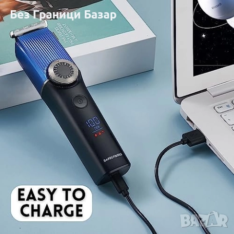 Нов BarberBoss Мъжки Тример 6 в 1 Брада, Коса, Нос, Тяло, LED, USB-C, снимка 4 - Машинки за подстригване - 51577767