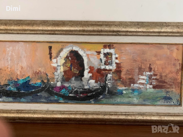 ЖАНА ПОПОВА масло пейзаж Венеция, снимка 3 - Картини - 52814994