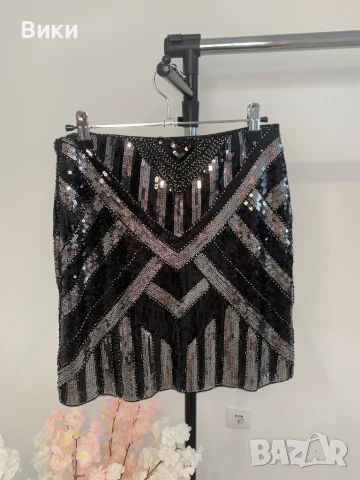 Пола с паети и маниста в размер М, снимка 13 - Поли - 50739032