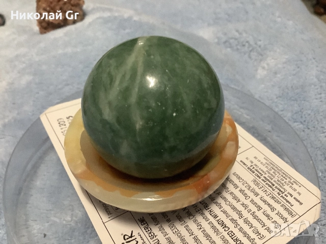 Комплект яйца  ябълка и поставки  камък    Флуоритова  топка останалото  е нефрит цена за 4 броя, снимка 10 - Други - 52210740