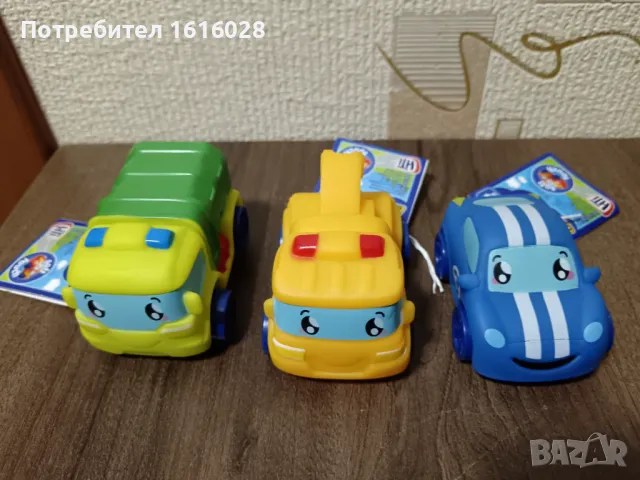 Коли играчки Tiny Teamsterz.Камион за боклук,Влекач,Спортен автомобил.