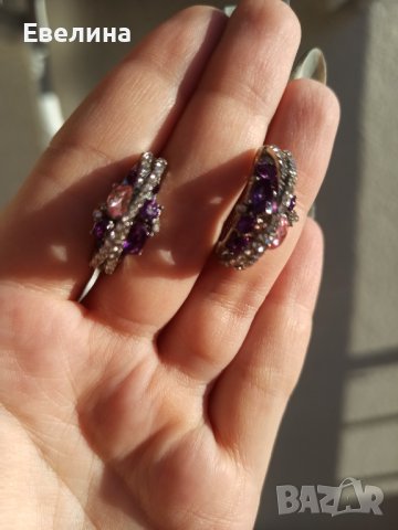 Дамски комплект пръстен и обеци, щампа 925 сребро, снимка 5 - Бижутерийни комплекти - 38154022