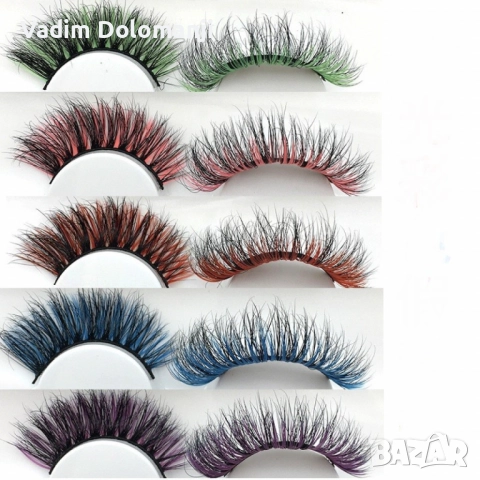 Флуористентни цветни изкуствени мигли, снимка 2 - Козметика за лице - 52412556