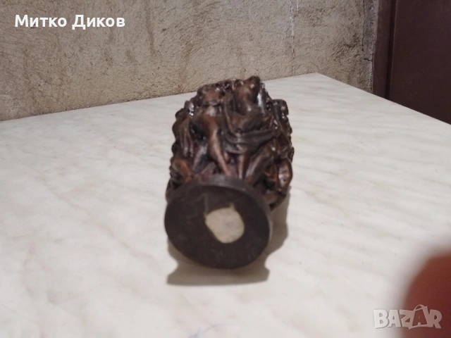 Art Nouveau Design Nympes ваза винтидж от патинирана теракота Н-230х80мм и ги 50х 55, снимка 2 - Вази - 53513386