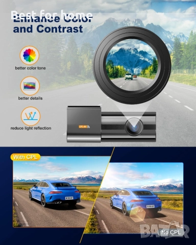 Видеорегистратор за автомобили, преден и заден, 5GHz ,WiFi, снимка 2 - Аксесоари и консумативи - 51591827