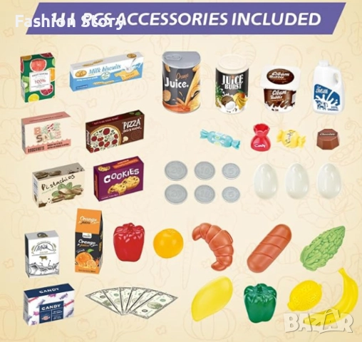 Комплект количка за пазаруване в супермаркет със светлинна музика, снимка 4 - Образователни игри - 51545410