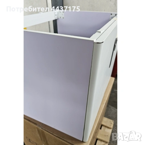 Комплект мебели за баня BETA 2, бяло с лилаво, от PVC, 60 или 80 см. - долен шкаф с умивалник и горе, снимка 2 - Мивки - 53533016