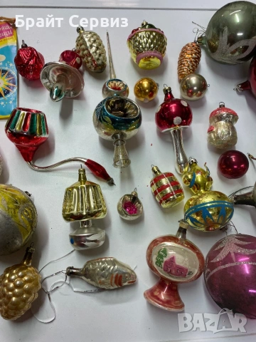 Стари стъклени украшения за елха, снимка 6 - Колекции - 53416890