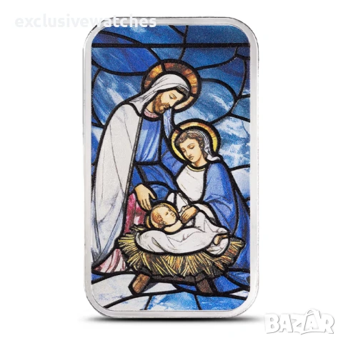 1 oz оцветена 999 чисто сребро Pamp Bar Holiday Nativity 2025 Proof , снимка 2 - Нумизматика и бонистика - 53369057