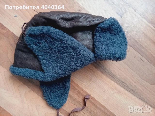 естествена кожа  шапка  ушанка, снимка 2 - Шапки - 48822201