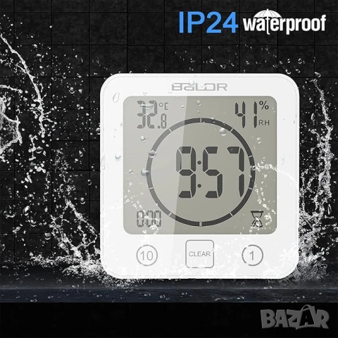 Термометър и хигрометър за баня с таймер Baldr LCD екран, снимка 4 - Други стоки за дома - 51036064