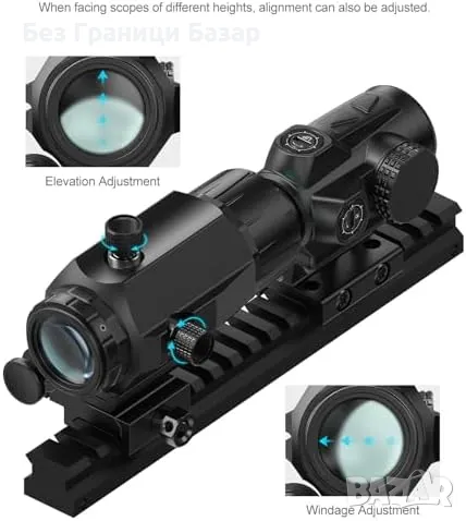 Нов Feyachi 5X тактически увеличител с бързо обръщане и фокус настройка, снимка 2 - Екипировка - 49291345
