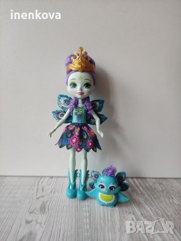 Кукла паун и любимец Енчантималс Enchantimals 12лв., снимка 2 - Кукли - 37446341