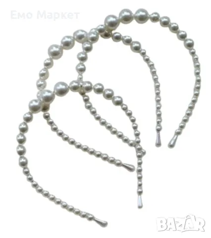 Дамска диадема с перли - нежен аксесоар, фина ръчна изработка, снимка 6 - Аксесоари за коса - 49505140
