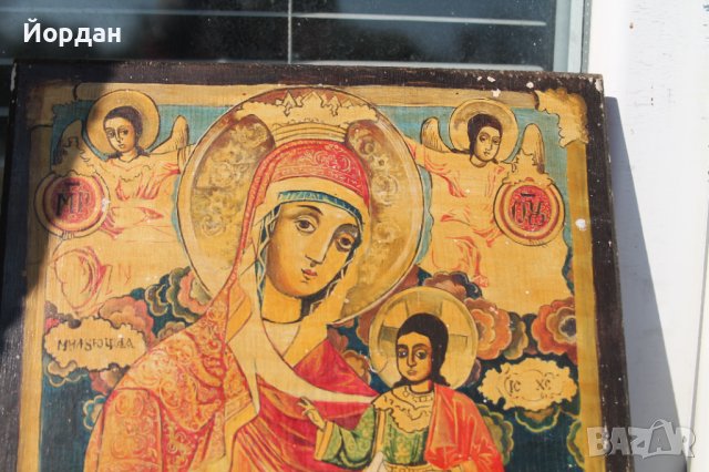 Стара Българска икона 19-ти век, снимка 3 - Антикварни и старинни предмети - 38709477