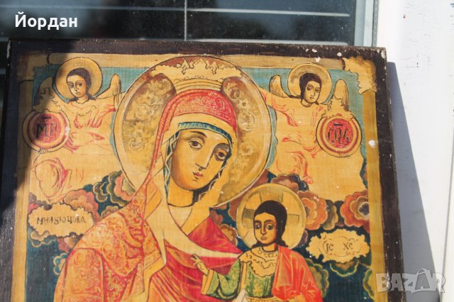 Стара Българска икона 19-ти век, снимка 3 - Антикварни и старинни предмети - 38709477