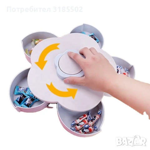 Пет сгъваеми купички във формата на цвете със специална поставка за телефон, снимка 8 - Сервизи - 51276876