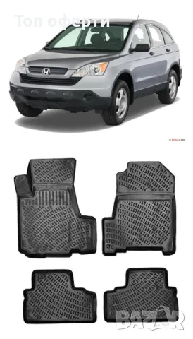 Гумени стелки RizLine съвместими с Honda CR-V 2007-2011, снимка 6 - Аксесоари и консумативи - 48540032