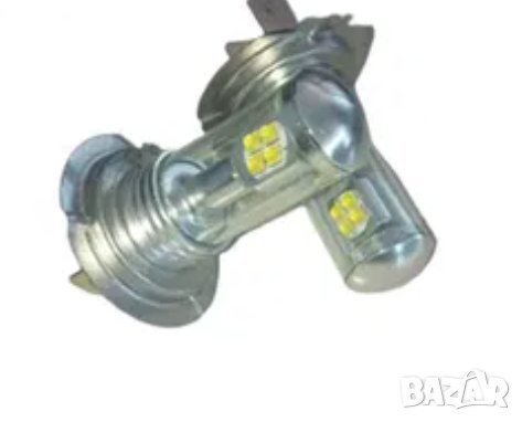 LED крушки H7 8SMD - 80w 2бр/К-т 12 - 24V, снимка 1 - Аксесоари и консумативи - 33587494