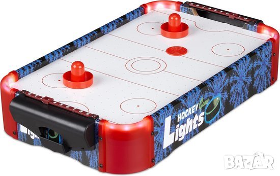 Relaxdays мини въздушен хокей - LED маса за въздушен хокей 