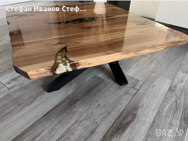 Холна маса от орех със смола, снимка 3 - Маси - 51514861