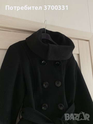 Черно стилно палто, снимка 3 - Палта, манта - 43696093