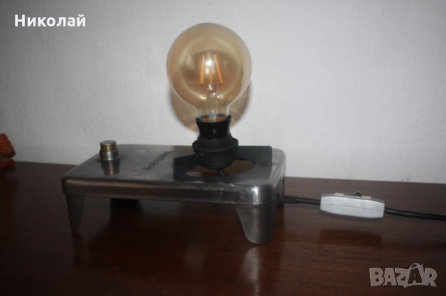 Лампа, направена от стар спиртник !!!, снимка 3 - Настолни лампи - 27115106