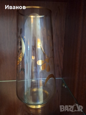 Продавам ретро стъклени позлатени вази, снимка 4 - Декорация за дома - 51617050