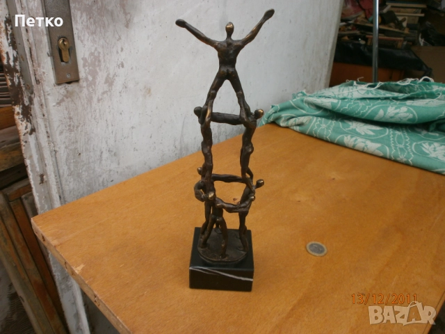 Стара масивна бронзова скулптура статуетка, снимка 11 - Антикварни и старинни предмети - 52606459