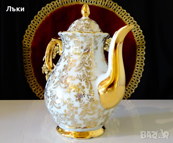 Кана баварски костен порцелан,злато,барок. , снимка 3 - Антикварни и старинни предмети - 52267225
