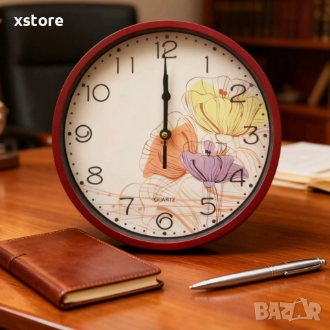 Стенен часовник Ø 25 см – стилен подарък за дом, уют и организация, снимка 2 - Стенни часовници - 52628600