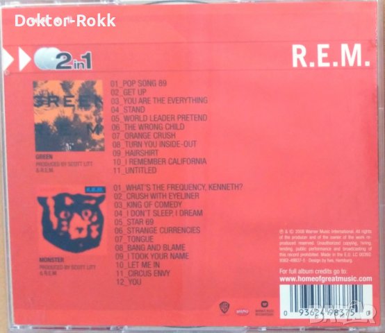 R.E.M. – Green / Monster (2008, CD), снимка 3 - CD дискове - 40702538