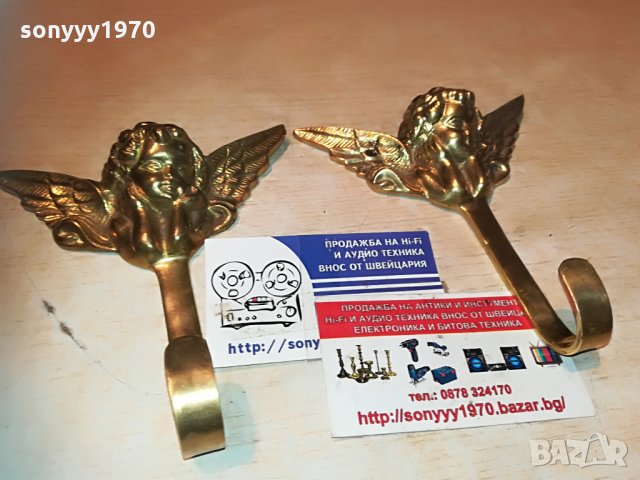ангели златни ангели 2бр мед/месинг от швеция 0706212040, снимка 3 - Антикварни и старинни предмети - 33139151